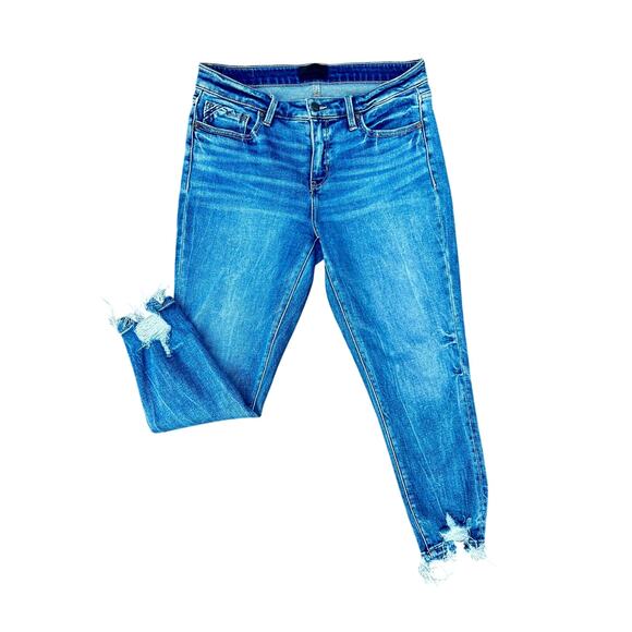 Buckle Black hi rise distressed hems ankle skinny jeans size 30x25" - Picture 1 of 5